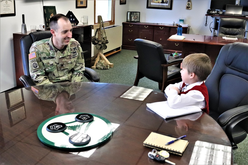 ‘Hero’ interview: 6-year-old confers with Fort McCoy Garrison commander for social studies project