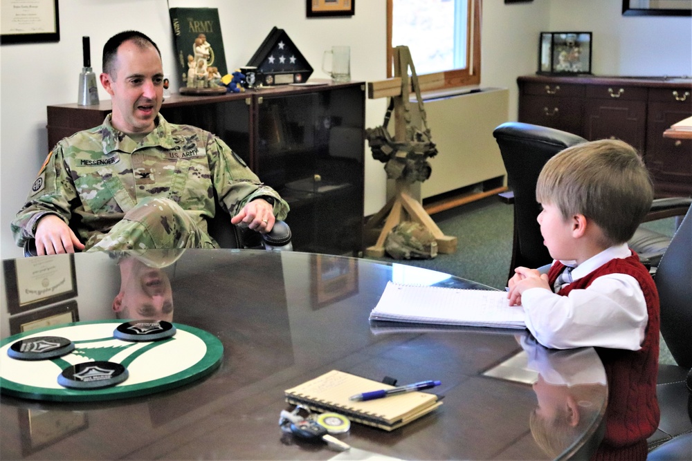 ‘Hero’ interview: 6-year-old confers with Fort McCoy Garrison commander for social studies project