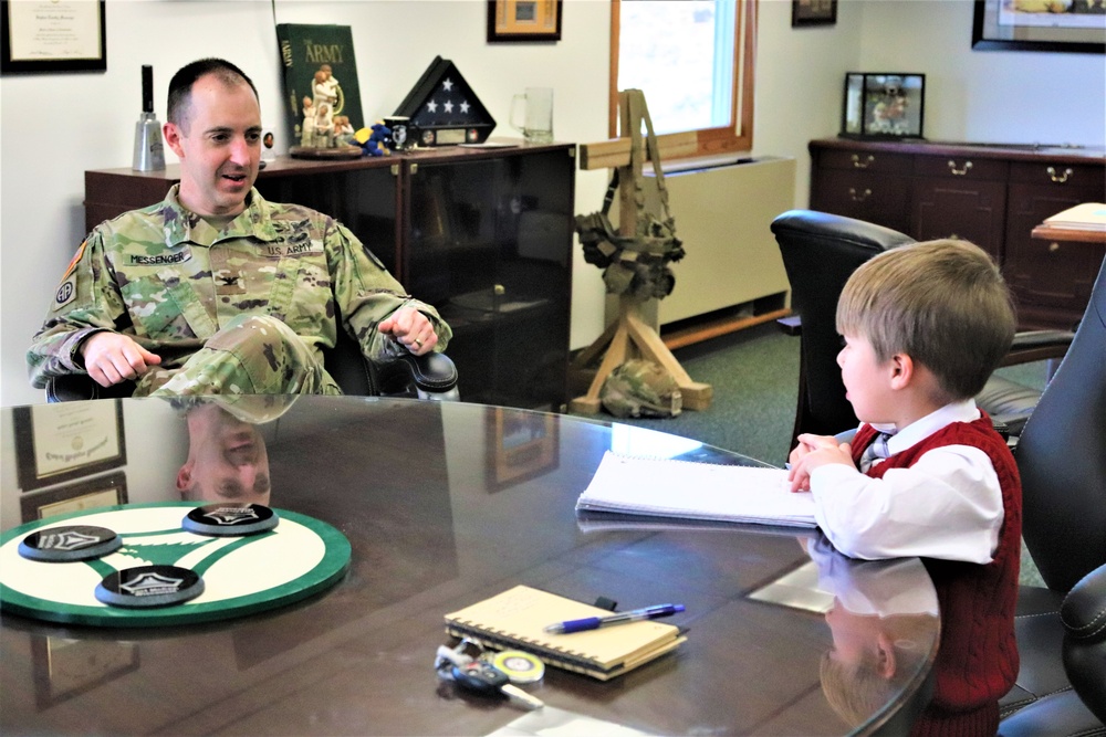 ‘Hero’ interview: 6-year-old confers with Fort McCoy Garrison commander for social studies project