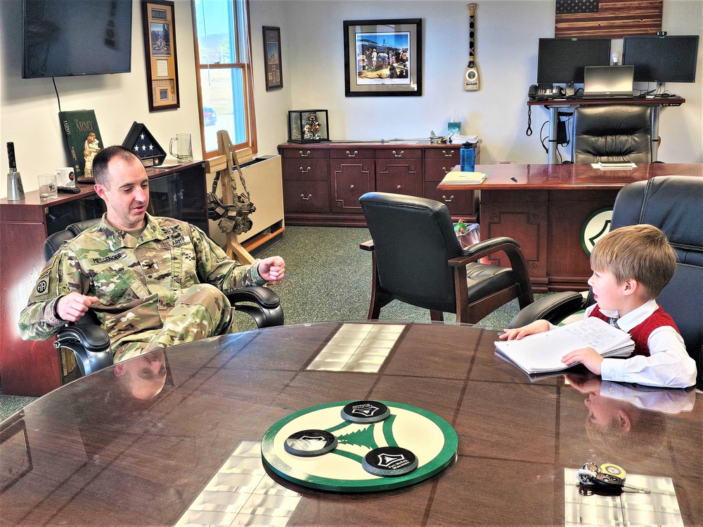 ‘Hero’ interview: 6-year-old confers with Fort McCoy Garrison commander for social studies project