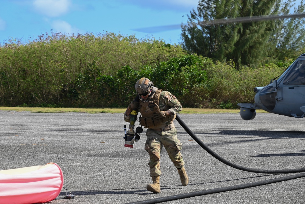 Joint Contingency Response Operation performs refuel with HSC-25 during Cope North 24