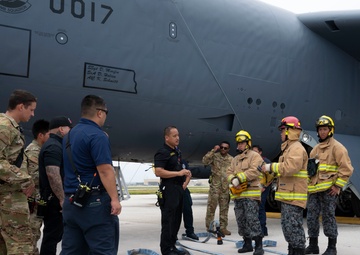 Firefighters conduct trilateral B-52 training during Cope North 24