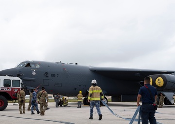 Firefighters conduct trilateral B-52 training during Cope North 24