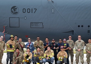 Firefighters conduct trilateral B-52 training during Cope North 24