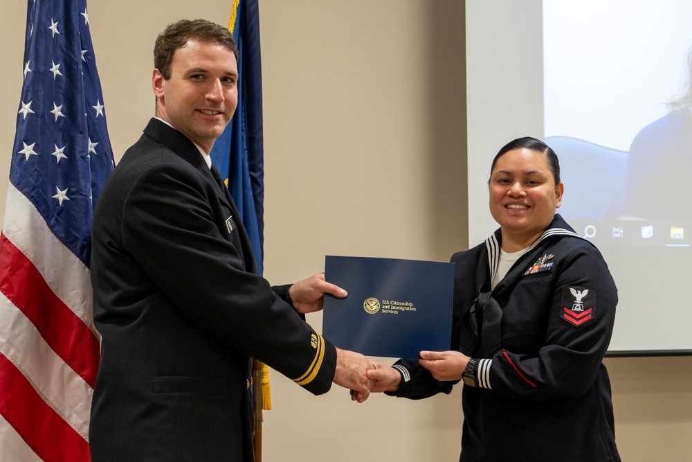 Naturalization Ceremony Onboard CFAY