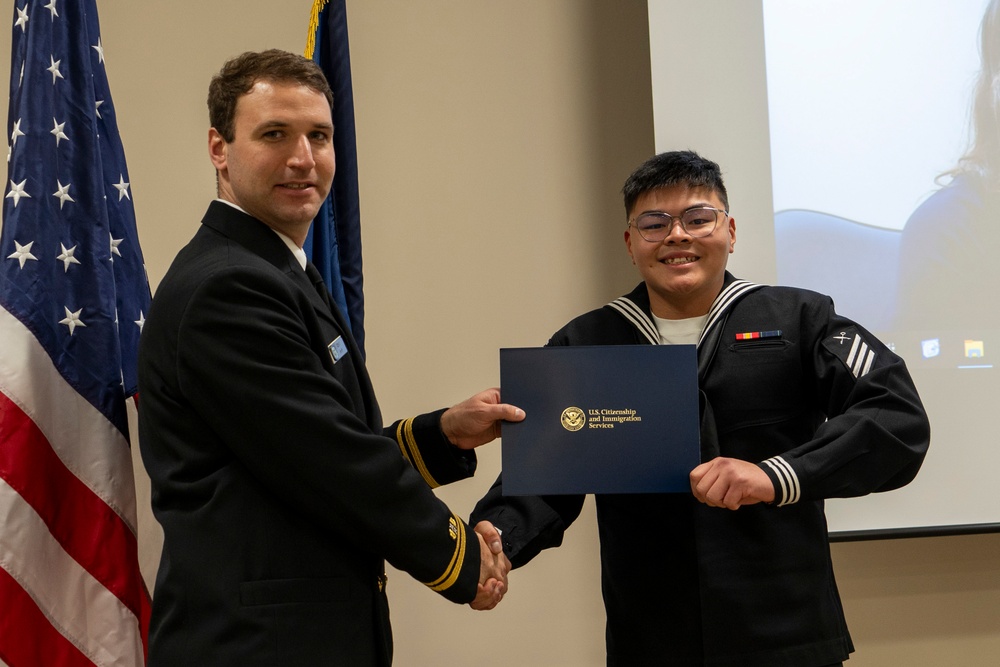 Naturalization Ceremony Onboard CFAY