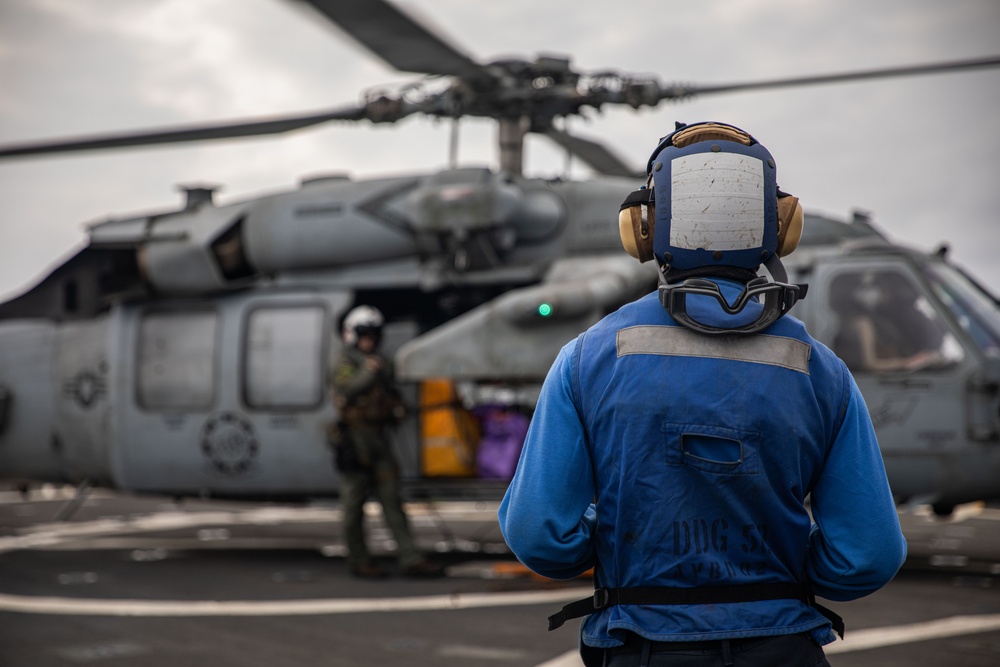 USS Laboon Conducts Routine Flight Operations in the Red Sea