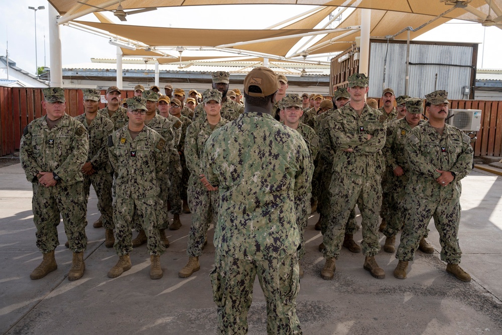 Dvids - Images - Msron 10 Commander Visits Sailors At Camp Lemonnier 