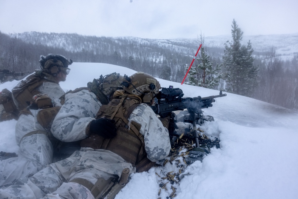 U.S. Marines of 2nd Marine Regiment Conduct a Platoon Live-fire Range in Norway