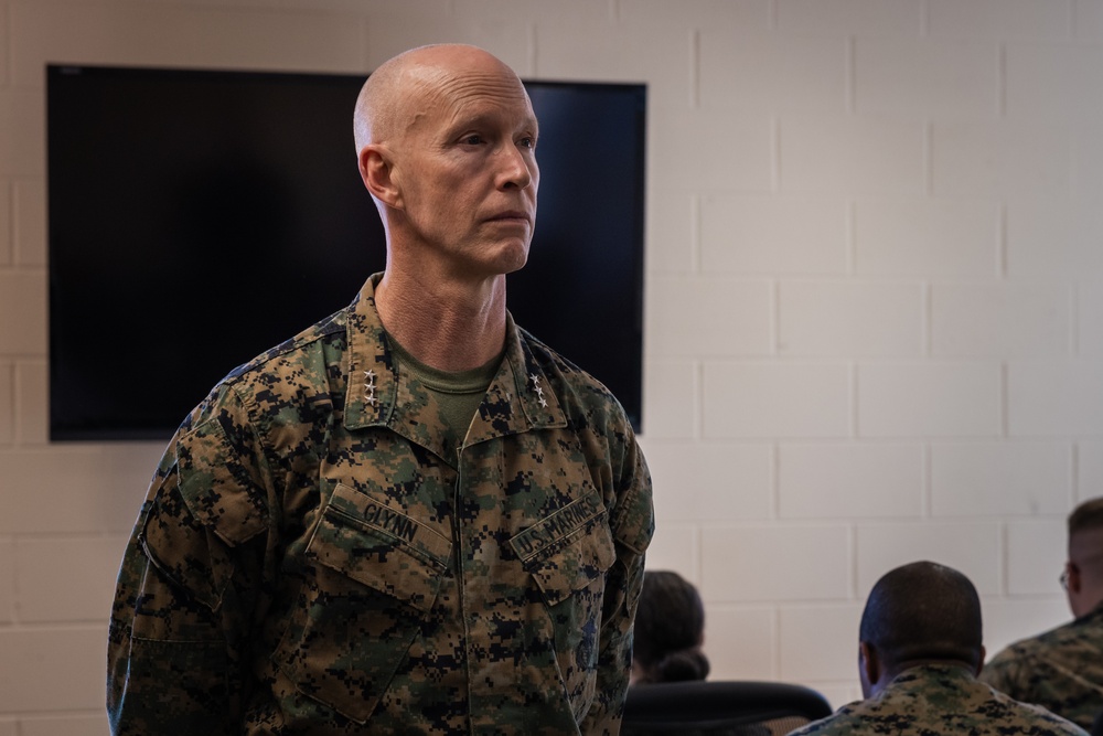 U.S. Marine Corps Lt. Gen. James Glynn visits Wounded Warrior Battalion East