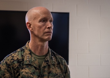 U.S. Marine Corps Lt. Gen. James Glynn visits Wounded Warrior Battalion East