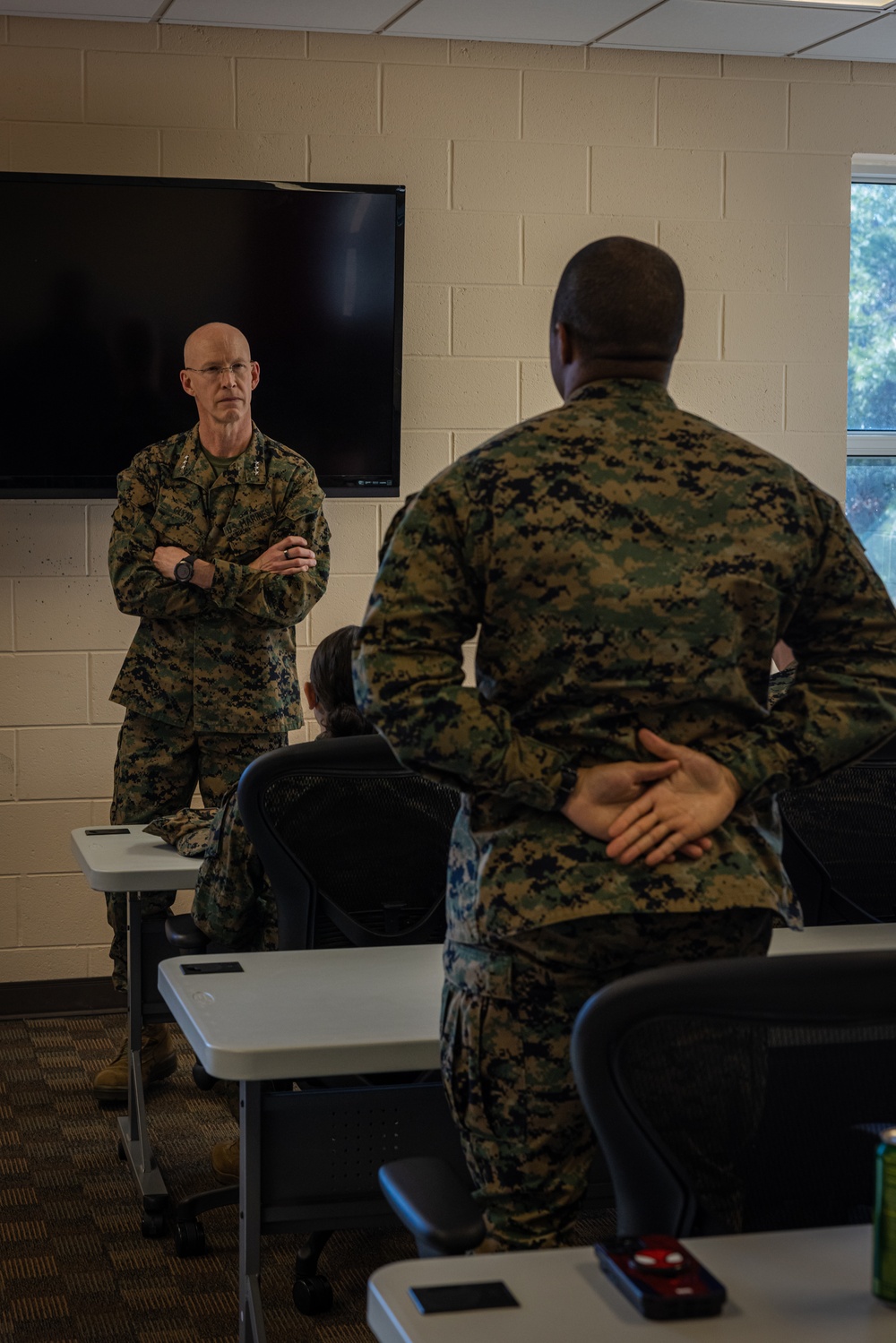 U.S. Marine Corps Lt. Gen. James Glynn visits Wounded Warrior Battalion East