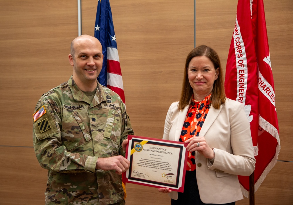 U.S. Army Corps of Engineers Charleston District Awarded Army Safety and Occupational Health Star