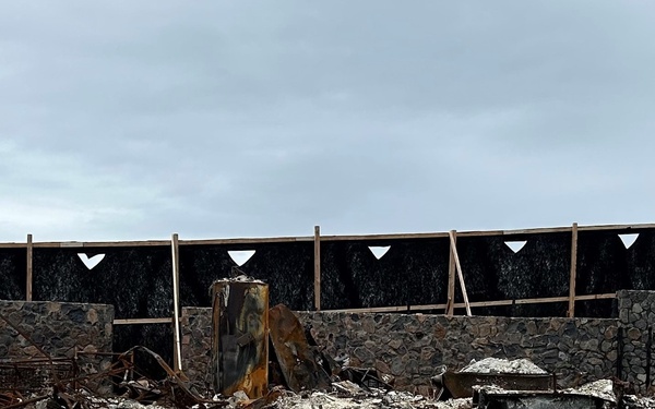 Before and after debris removal in Lahaina, Hawaii