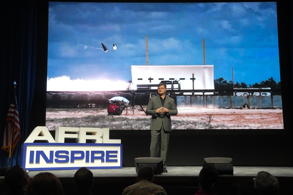 Dr. Richard Beblo conducts his talk titled, &quot;Groundbreaking Innovation at the Speed of Failure,&quot; at  the Air Force Research Laboratory's Inspire