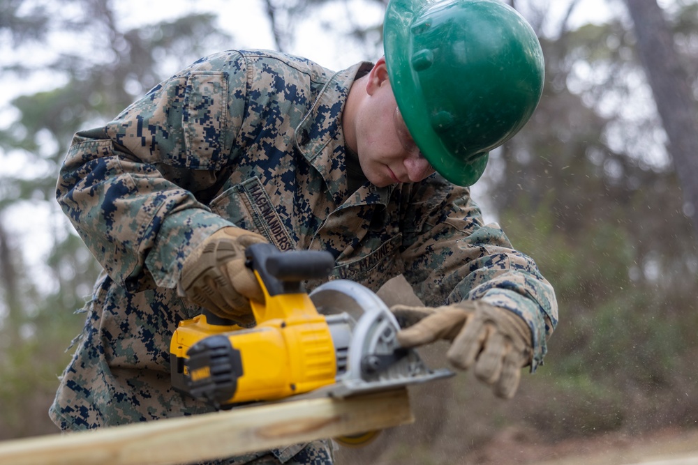 U.S. Marines and U.S. Navy Seabees Construct Shelters During Winter Pioneer 2024