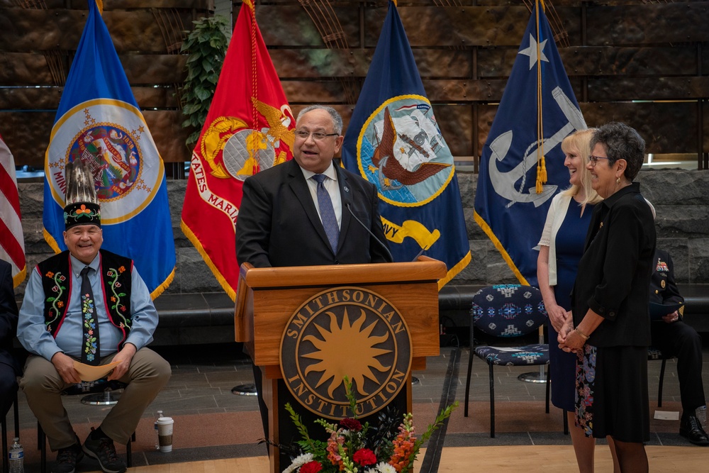 SECNAV Del Toro  participates in a ship naming ceremony.