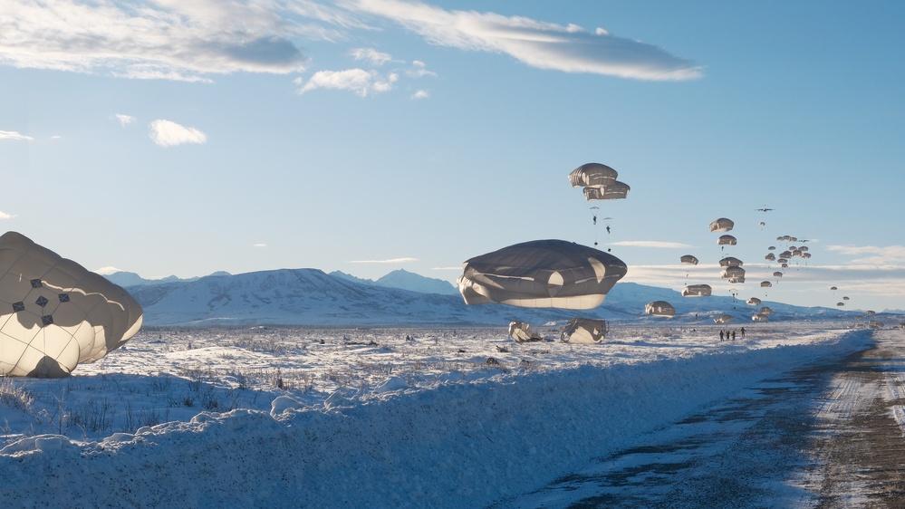 11th Airborne Division Jumps into Donnelly Training Area for JPMRC 24-02