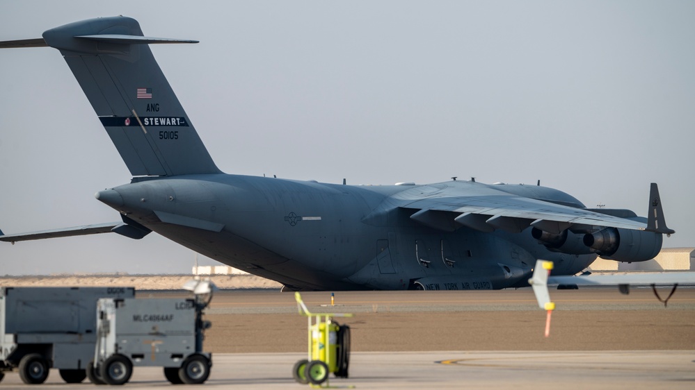 C-17 aircraft takes off in USCENTCOM AOR