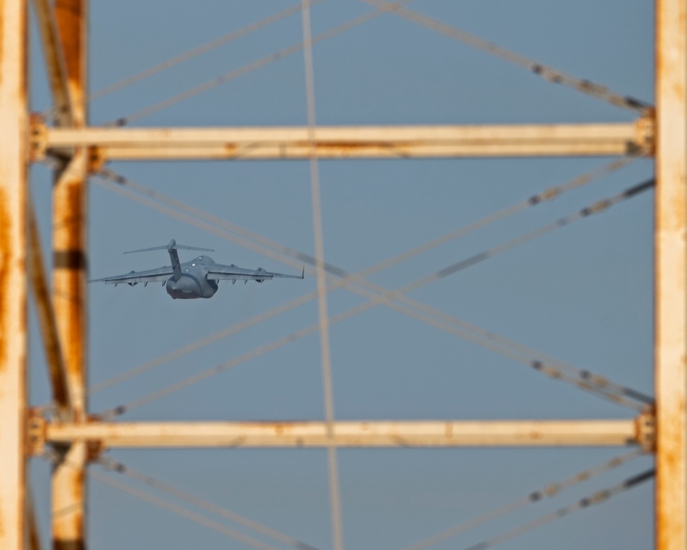 C-17 aircraft takes off in USCENTCOM AOR