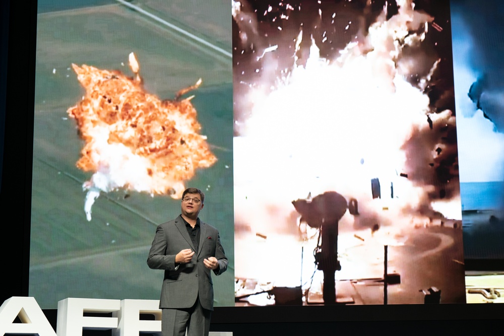 Dr. Richard Beblo conducts his talk titled, &quot;Groundbreaking Innovation at the Speed of Failure,&quot; at  the Air Force Research Laboratory's Inspire event