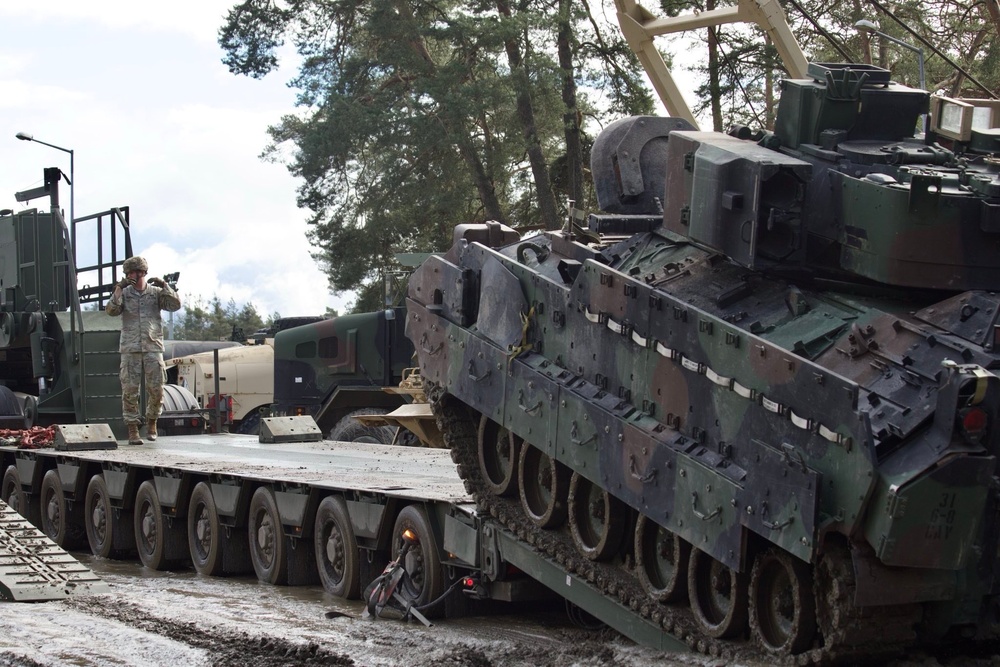 Logistician Soldiers move the Marne Division across Europe