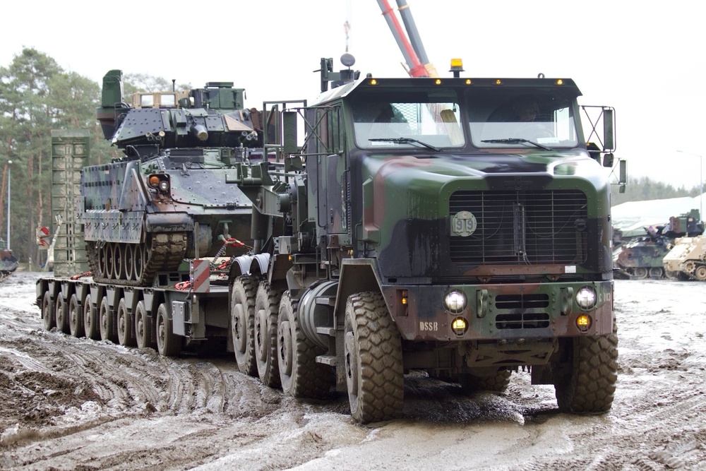 Logistician Soldiers move the Marne Division across Europe