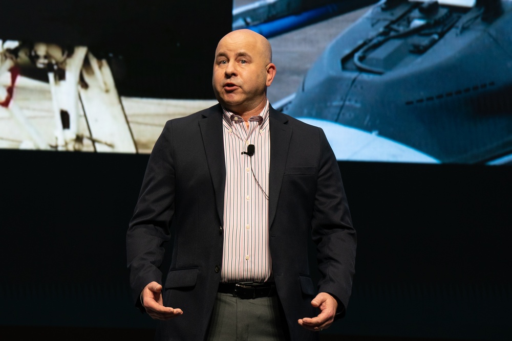 James Bieryla speaks during his talk, &quot;Amplifying Warfighter Culture,&quot; at the Air Force Research Laboratory's Inspire