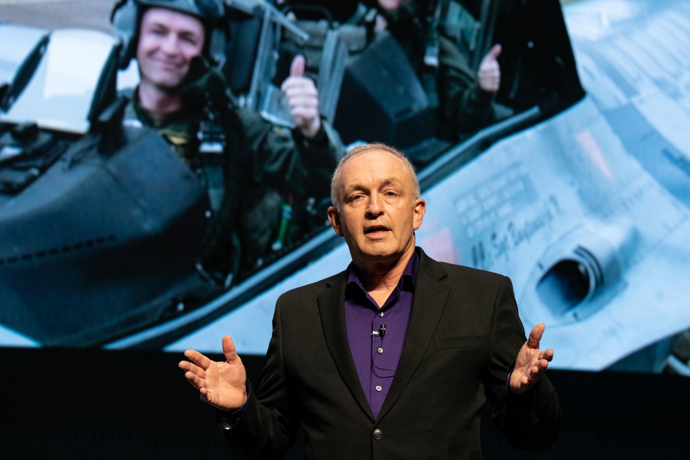 Kevin Price conducts his talk titled, &quot;Amplifying Warfighter Culture,&quot; at the Air Force Research Laboratory's Inspire event