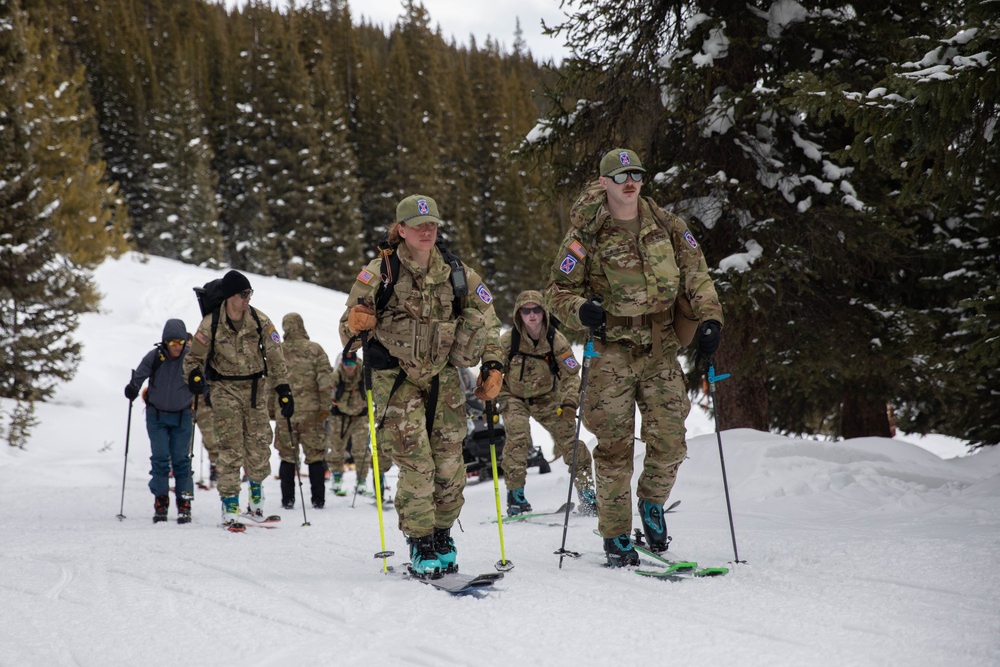 Soldiers with the 10th Mountain Division and Members of the National Ski Patrol Participate in the Hale to Vail Traverse