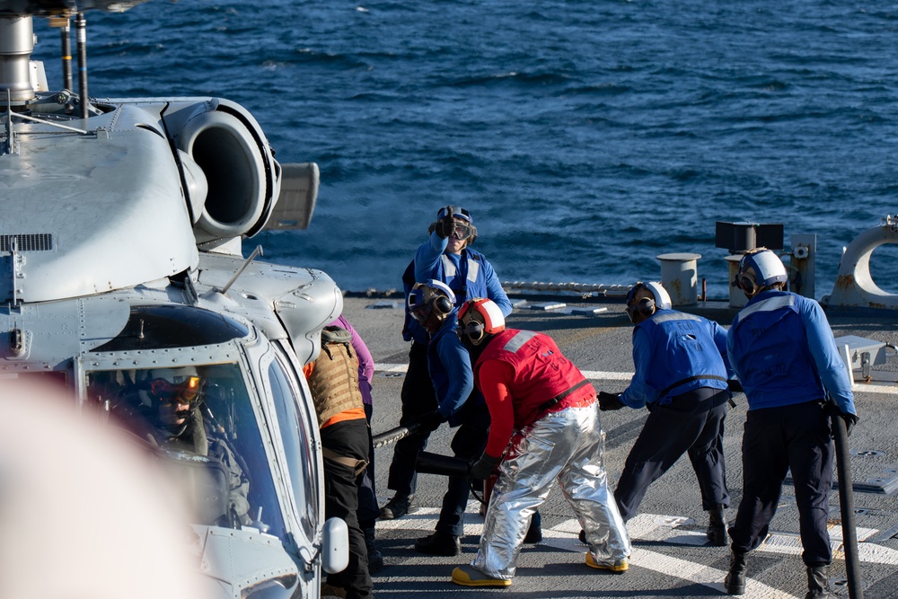 USS Stout conducts flight operations