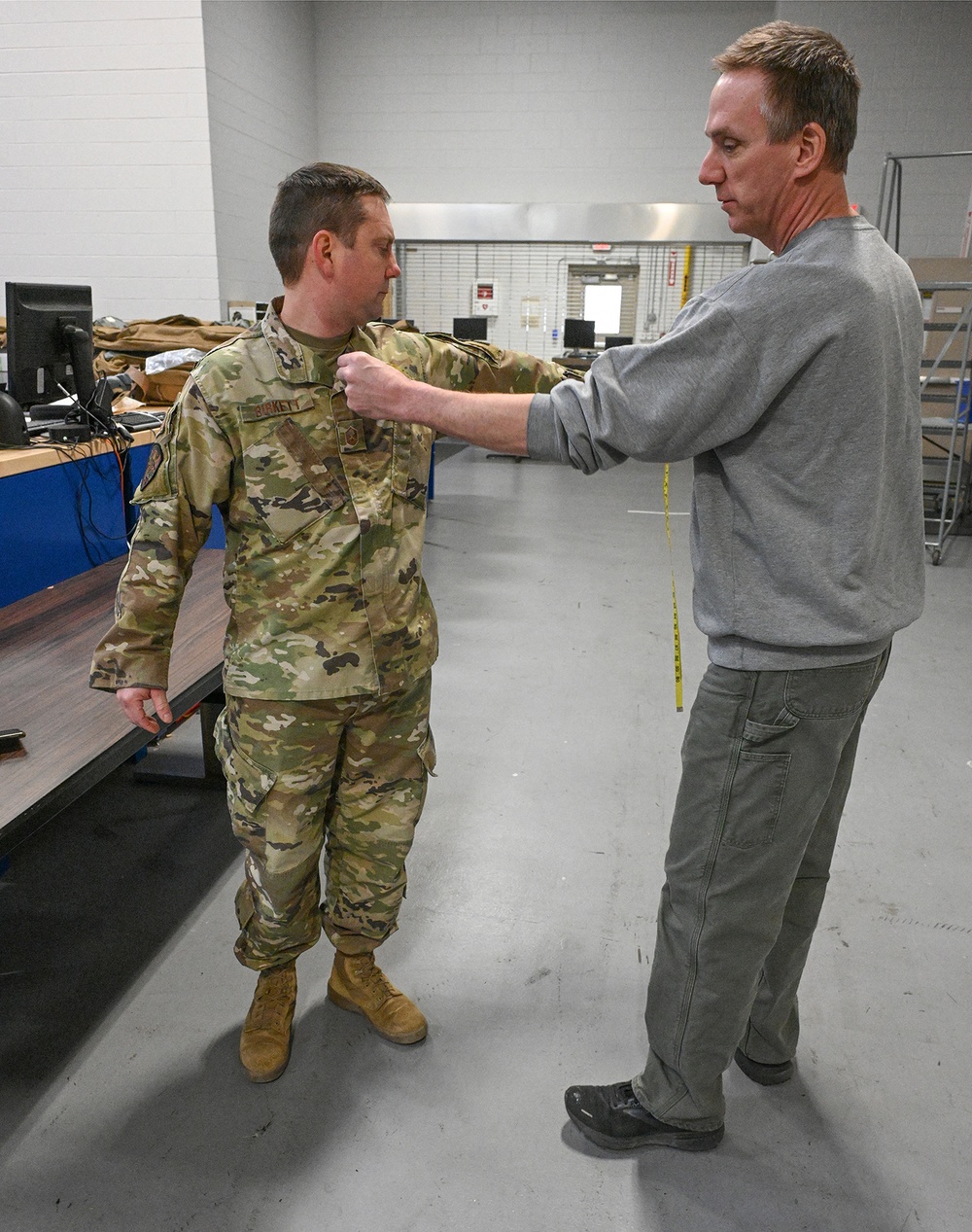 Measuring Airman for Equipment at Selfridge Air National Guard Base