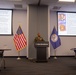 Col. Michael L. Brooks, Marine Corps Base Quantico commander, speaks at the Fredericksburg Regional Chamber of Commerce