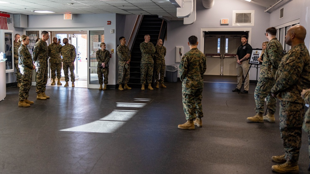 Sgt. Maj. Ruiz Visits the 2nd Marine Logistics Group Human Performance Center