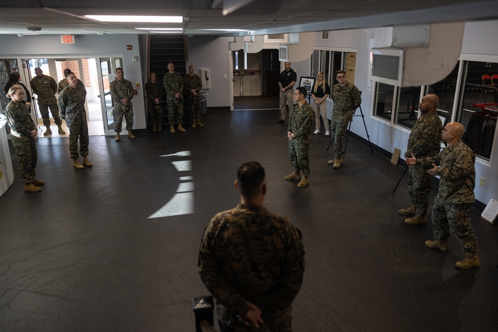 Sgt. Maj. Ruiz Visits the 2nd Marine Logistics Group Human Performance Center