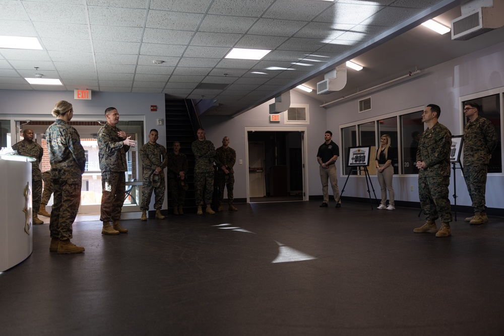 Sgt. Maj. Ruiz Visits the 2nd Marine Logistics Group Human Performance Center