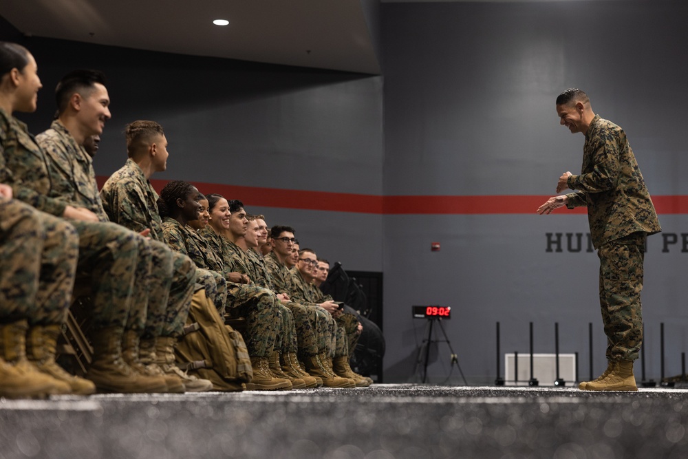 Sgt. Maj. Ruiz Visits the 2nd Marine Logistics Group Human Performance Center