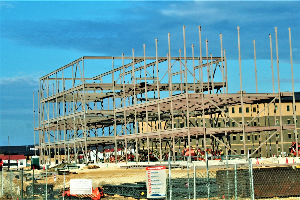 Fort McCoy’s third barracks project taking shape into late February; steel framework continues
