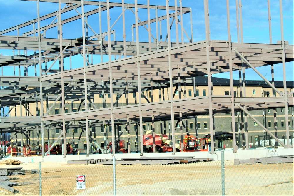 Fort McCoy’s third barracks project taking shape into late February; steel framework continues