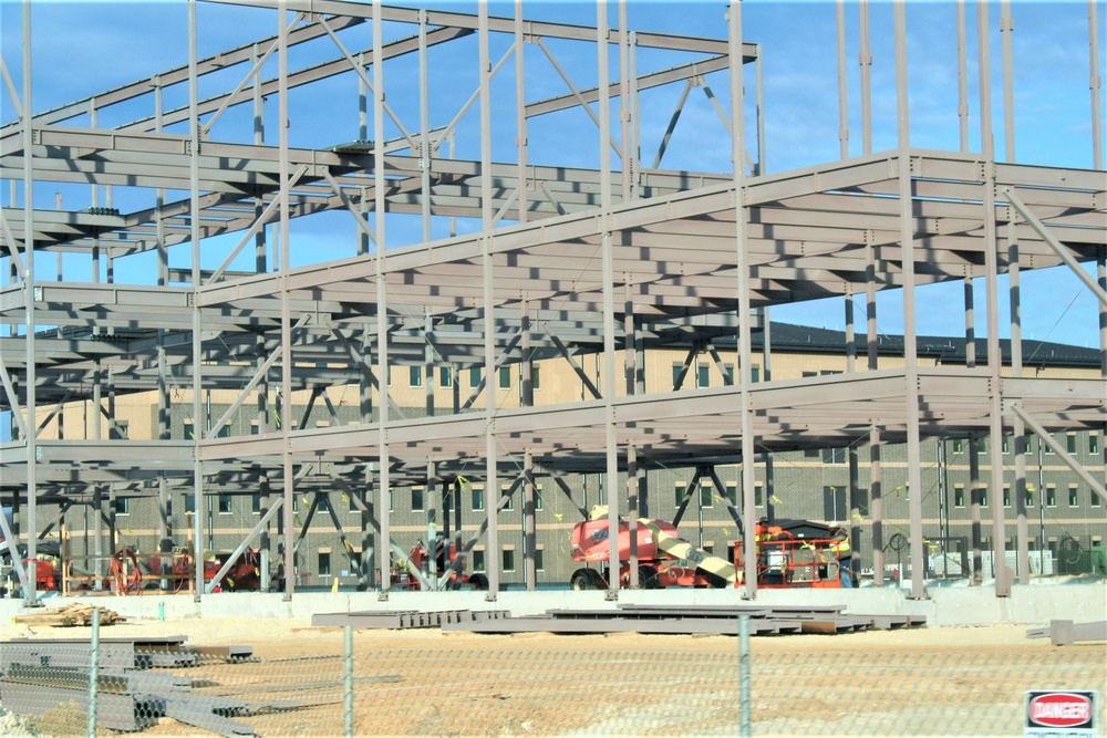 Fort McCoy’s third barracks project taking shape into late February; steel framework continues