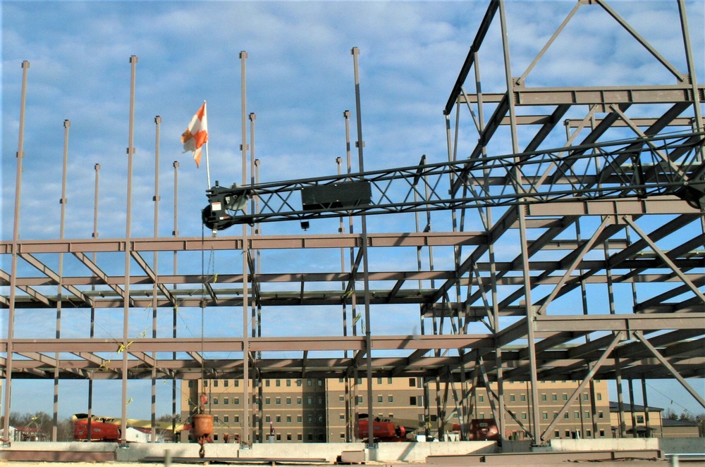 Fort McCoy’s third barracks project taking shape into late February; steel framework continues
