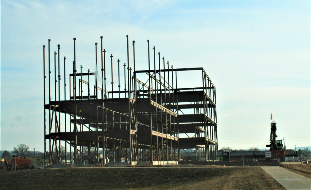 Fort McCoy’s third barracks project taking shape into late February; steel framework continues