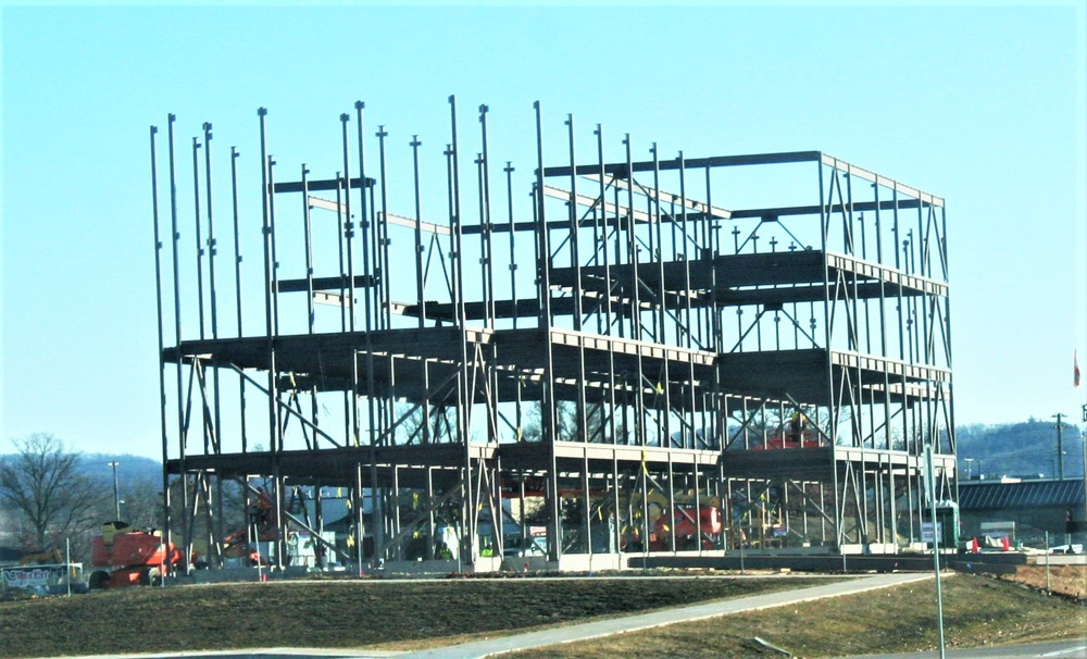Fort McCoy’s third barracks project taking shape into late February; steel framework continues