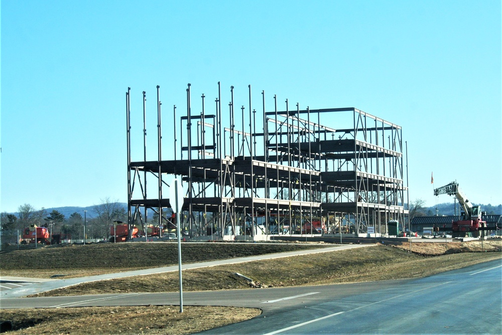 Fort McCoy’s third barracks project taking shape into late February; steel framework continues