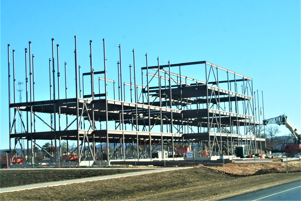 Fort McCoy’s third barracks project taking shape into late February; steel framework continues