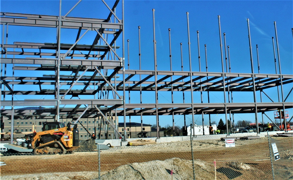 Fort McCoy’s third barracks project taking shape into late February; steel framework continues