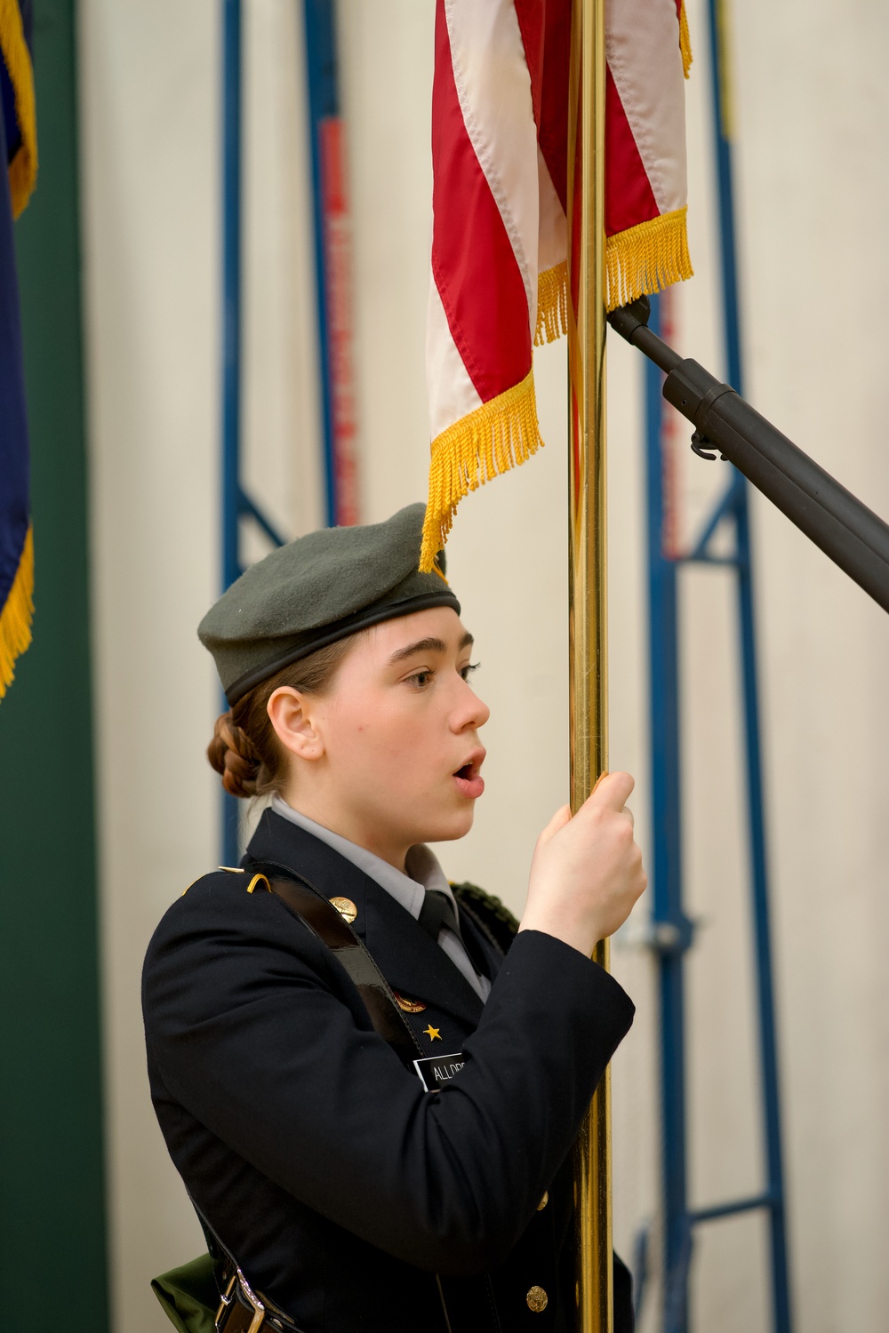 Alaska Air National Guardsman volunteers as JROTC drill judge