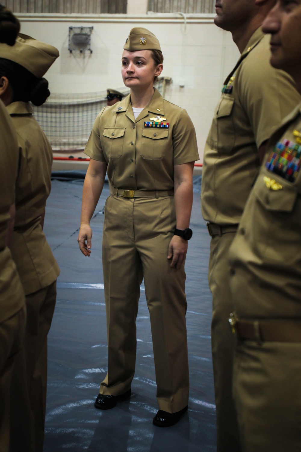 Keeping up Appearances: U.S. Sailors with 3rd Medical Battalion, Bravo Surgical Company participate in a quarterly uniform inspection