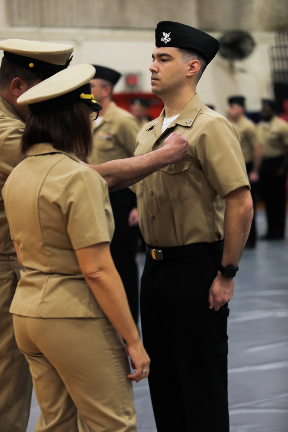 Keeping up Appearances: U.S. Sailors with 3rd Medical Battalion, Bravo Surgical Company participate in a quarterly uniform inspection