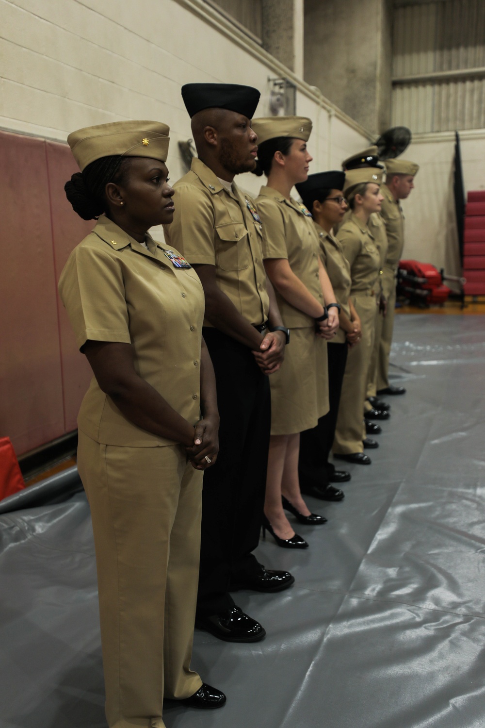 Keeping up Appearances: U.S. Sailors with 3rd Medical Battalion, Bravo Surgical Company participate in a quarterly uniform inspection